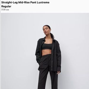 Lululemon Straight Leg Mid-Rise Pant LUXTREME New Sz S